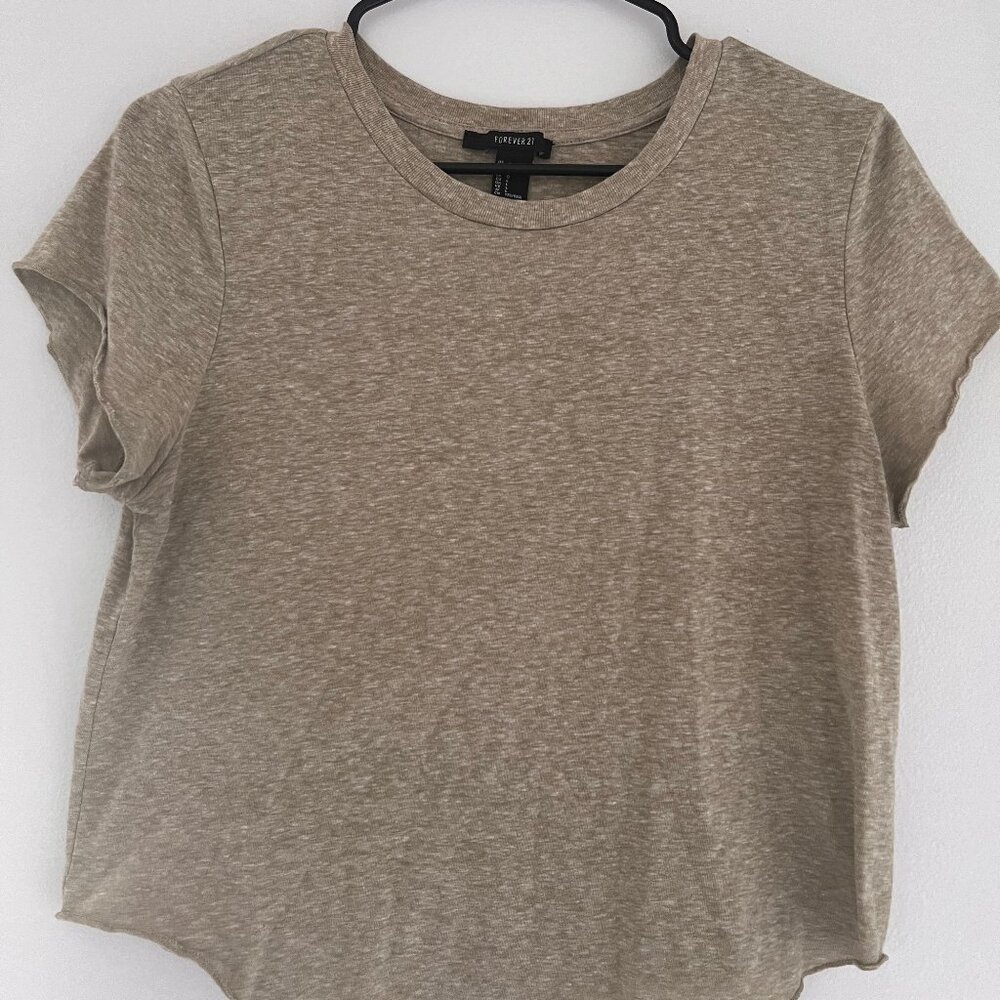 Women's Green T-Shirt Large Forever 21